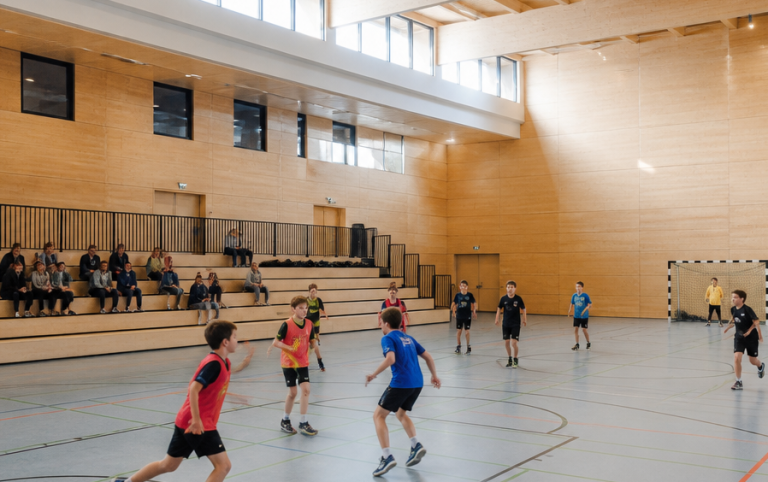Schulsporthalle Moderne Sporthalle Kinder spielen